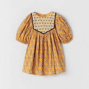 ZARA Kids NWT gold floral dress 3T 4T
